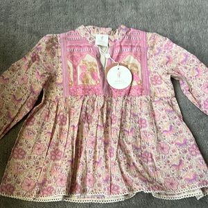 NWT SPELL& THE LITTLE GYPSIES TOP HIRLS SIZE 7/8Y